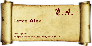 Mercs Alex névjegykártya